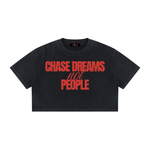 Chase Dreams not People Mineral Wash Cotton Crop T-Shirt