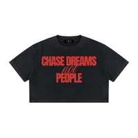 Chase Dreams not People Mineral Wash Cotton Crop T-Shirt