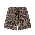 Unisex Heavyweight Leopard Drawstring Shorts