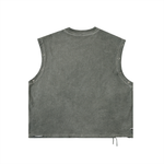 Abstract Distressed Grommet Eyelet Tank Top