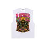 9Ether Psychedelic Egyptian Raw Edge Oversized Cotton Tank Top