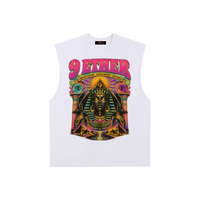 9Ether Psychedelic Egyptian Raw Edge Oversized Cotton Tank Top