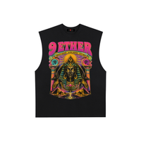 9Ether Psychedelic Egyptian Raw Edge Oversized Cotton Tank Top