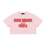 Chase Dreams not People Mineral Wash Cotton Crop T-Shirt