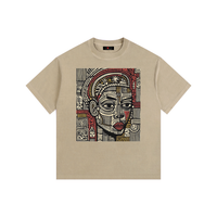 Abstract Black Queen Vintage Washed Oversized Cotton T-Shirt