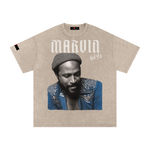 The Icons Collection - Marvin Gaye Snow Washed Oversized Cotton T-Shirt