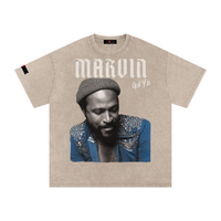 The Icons Collection - Marvin Gaye Snow Washed Oversized Cotton T-Shirt