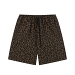 Unisex Heavyweight Leopard Drawstring Shorts