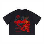 9Ether Being Abstract Unisex Boxy Drop Shoulder Crop T-Shirt