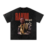 The Icons Collection - Rakim The God Snow Washed Oversized Cotton T-Shirt