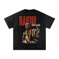 The Icons Collection - Rakim The God Snow Washed Oversized Cotton T-Shirt