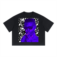 The Icons Collection - Grace Jones Neon Unisex Boxy Drop Shoulder Crop T-Shirt
