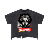 9Ether Being Vintage Wash Boxy Distressed Hem T-Shirt