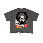 9Ether Being Vintage Wash Boxy Distressed Hem T-Shirt