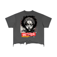 9Ether Being Vintage Wash Boxy Distressed Hem T-Shirt