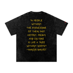 The Icons Collection - Marcus Garvey Quote Snow Washed Oversized Cotton T-Shirt