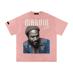 The Icons Collection - Marvin Gaye Snow Washed Oversized Cotton T-Shirt