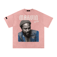 The Icons Collection - Marvin Gaye Snow Washed Oversized Cotton T-Shirt